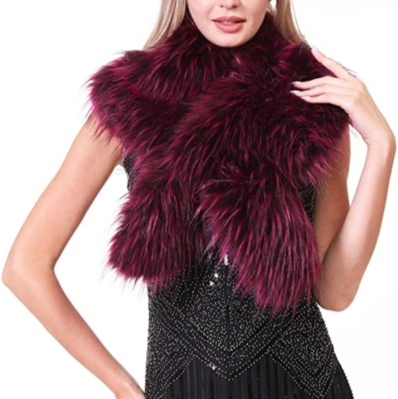 Soul Young Faux Fur Collar Women's Neck Warmer Sca - Picture 3 of 6